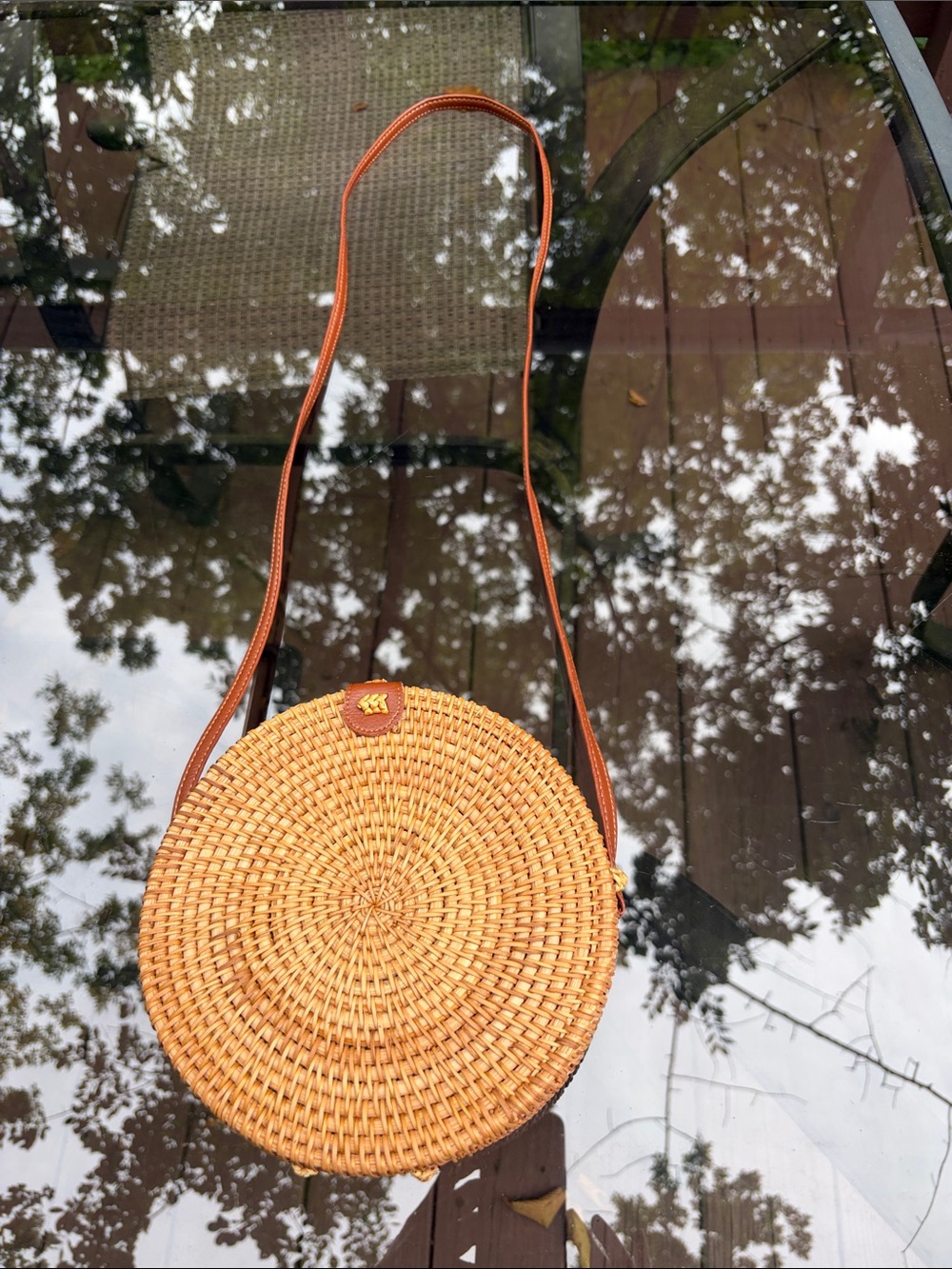 Round Wicker Purse